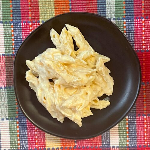 Red Leicester and Chevre Mac and Cheese