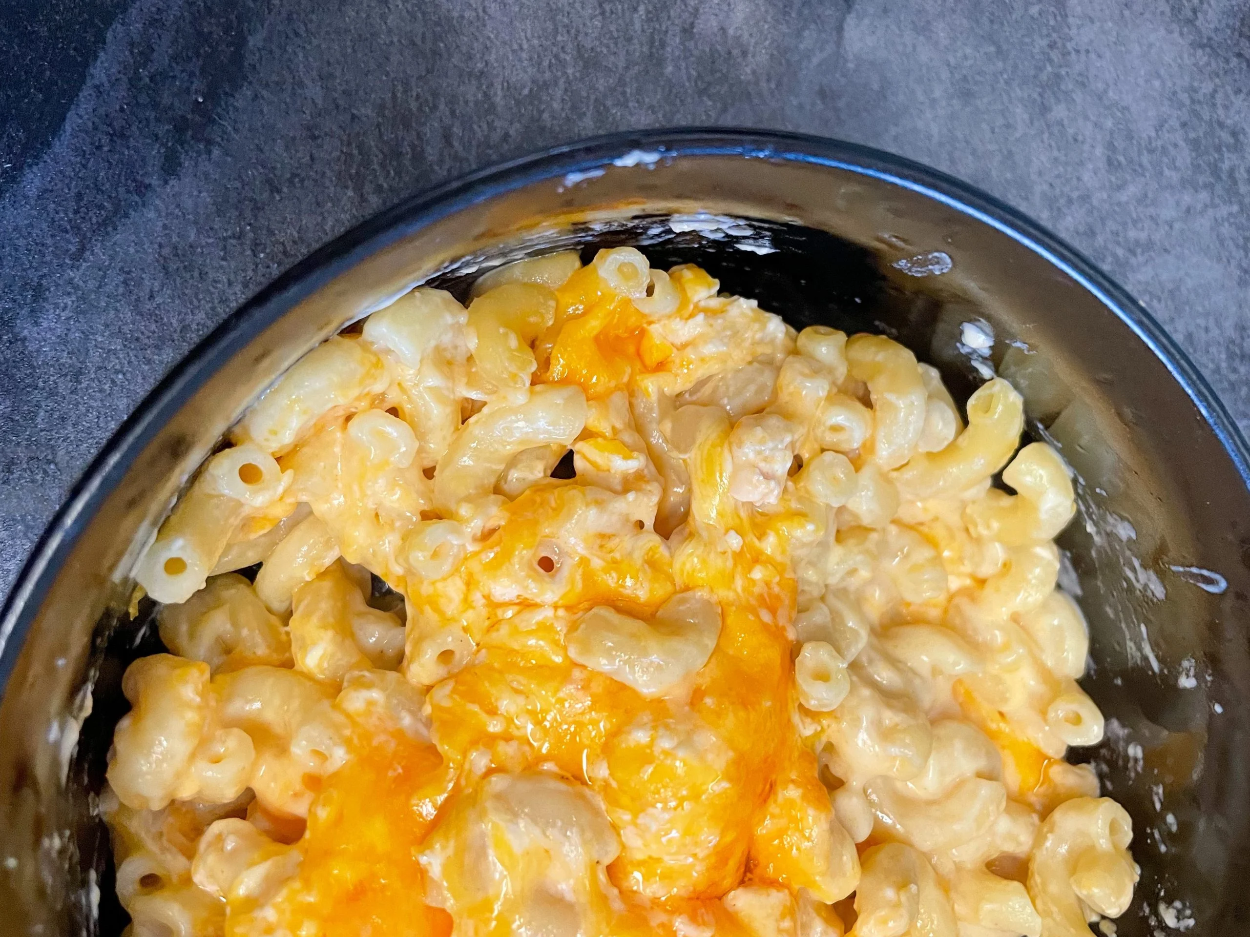 Baked mac and cheese with a cheese crust